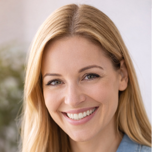 Kundenportrait einer blonden Frau 